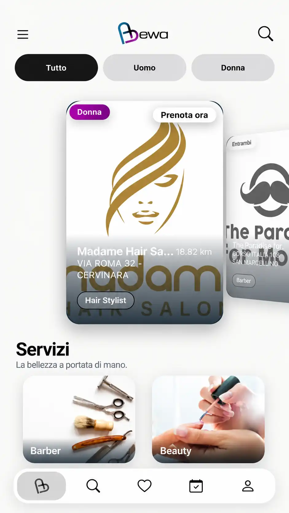 BEWA App — Scopri i professionisti